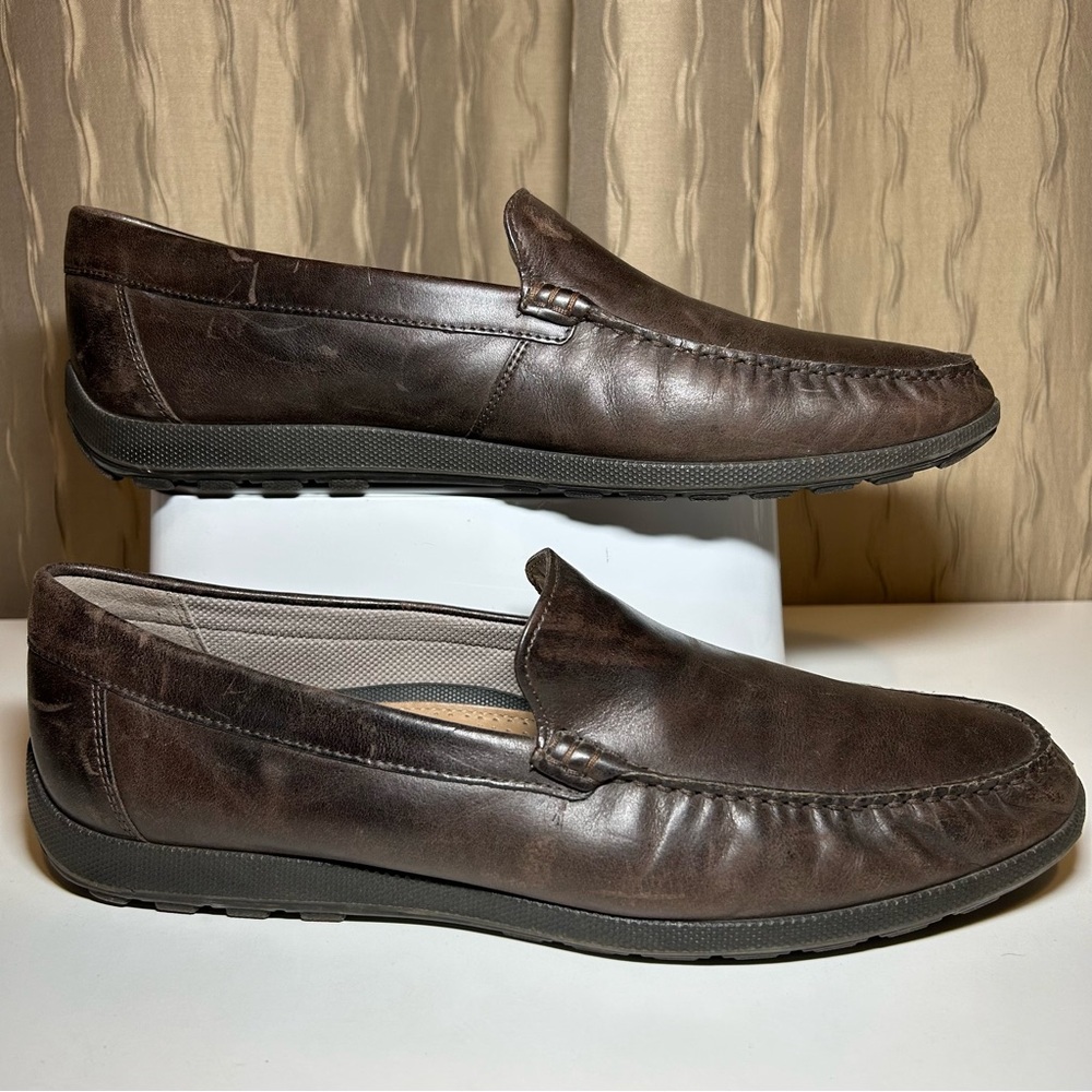 ECCO Classic Driving Loafer Moc Men’s 12 Shoe Soft Brown Leather Slip-On